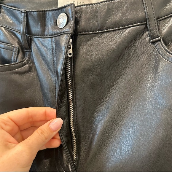 Aritzia Wilfred Melina Faux Leather Pants High Rise Straight Leg Black Size 6 - Picture 10 of 15